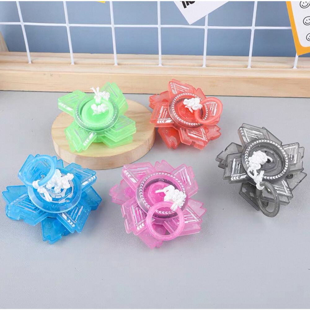 5PC Pull String Fidget Spinner Gyro, Stress Relief Toy for Kids Adults, 5 Colors